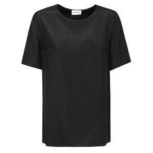 PAROSH Silk Blend Short Sleeve Top Women BLACK T-Shirts & Tops